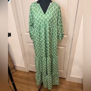 Green Patterned Maxi Dress